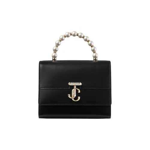Jimmy Choo Avenue Коровья кожа Сумка через плечо Сумка на плечо Сумка Маленькая Женская Черная и Светло-Золотая