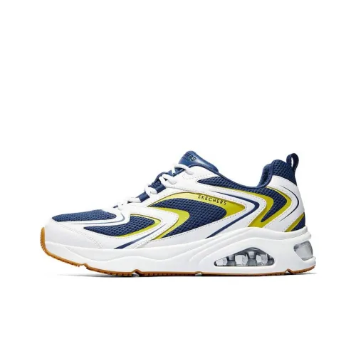 Skechers Износостойкий и Легкий Низкий Топ Повседневная Беговая Обувь Мужская Белый Синий