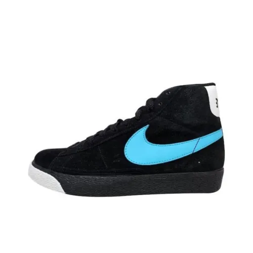 Nike Blazer Устойчивый к истиранию Дышащие Высокие Кроссовки для скейтбординга Мужские Черные Синие