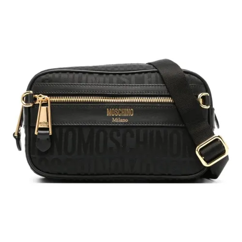 MOSCHINO с телячьей кожей сумка через плечо бананка мужской кофе и черный