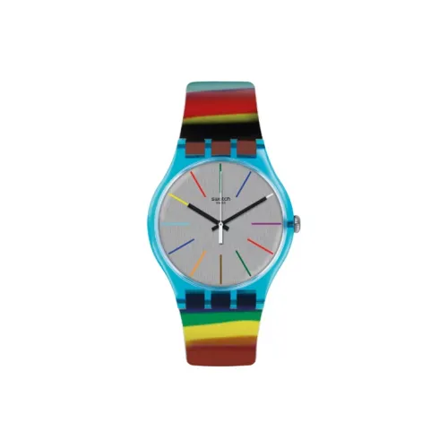 SWATCH ORIGINALS Collection Кварцевый механизм Унисекс Часы 41 мм Серебристый циферблат Пластиковый корпус Часы Пластиковый ремешок