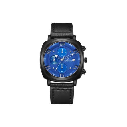 FAIRWHALE Driver Collection Кварцевый механизм Естественная кожа Ремешок Часы Мужские Часы Синий циферблат