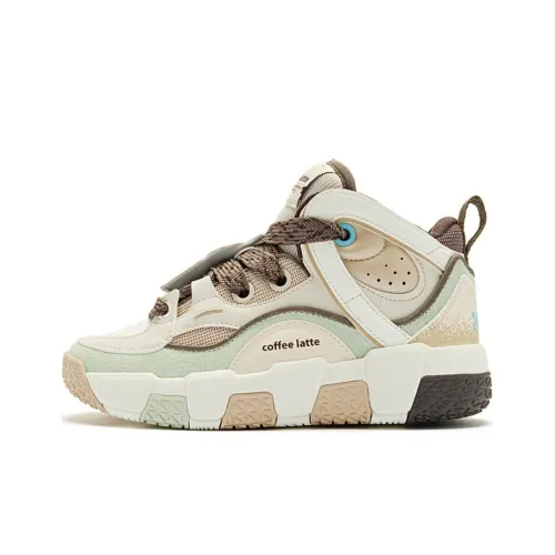 QIAODAN Высота Увеличивающая Устойчивый к износу Легкий Противоскользящий MID Топ Баскетбольные кроссовки Женские Сырой деним