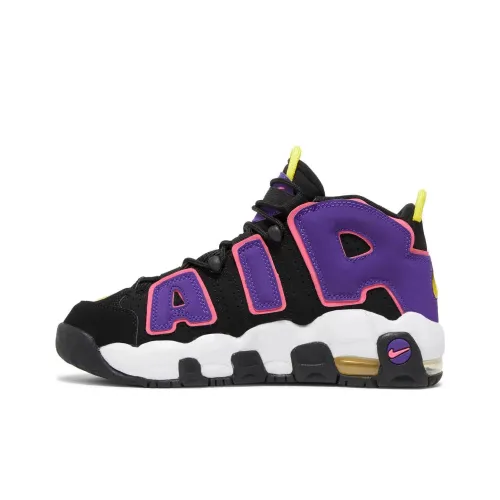 Nike Air More Uptempo Устойчивые к истиранию Высокие Топы Винтажные Баскетбольные Кроссовки Женские Черные Фиолетовые