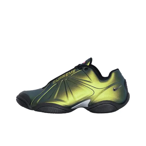 Supreme x Nike Air Zoom Courtposite 'Металлик Золотой' Противоскользящий Низкий Топ Кроссовки для тенниса Мужской Черный Золотой