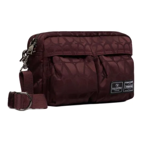 Valentino PORTER Collaboration Нейлоновые Сумки через плечо Сумка на плечо Мужская Бордовый Красный