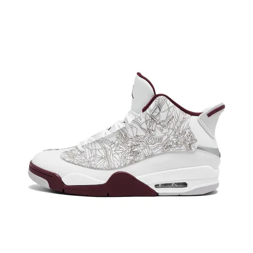 Jordan Dub Zero 'Cherrywood' Амортизация Высокий Топ Винтажные Баскетбольные Кроссовки Мужские Белые