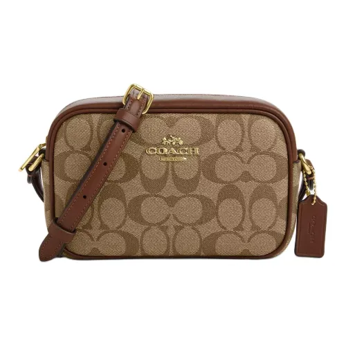 COACH Jamie Покрытый холст Camera Сумка Сумка через плечо Мини Женские Хаки