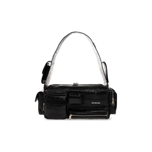 Balenciaga Superbusy Овчина Портативная Сумка через плечо Сумка Мужская Черная