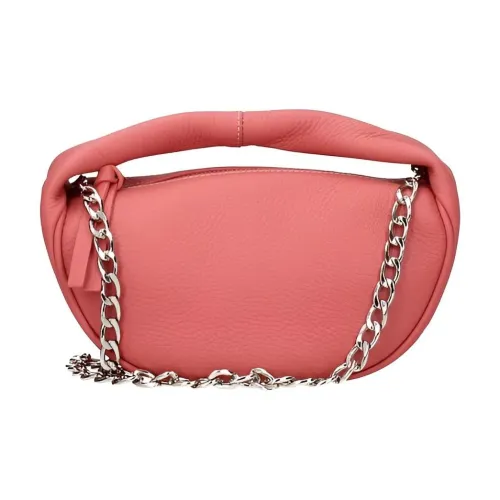 By Far Хлопок с кожаными вставками Сумка через плечо Сумка Женская Розовая