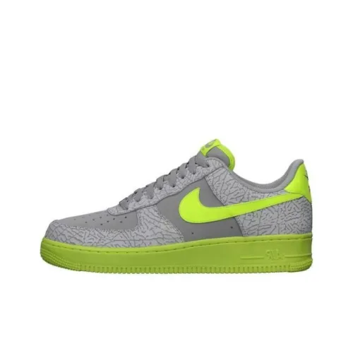 Nike Air Force 1 Амортизация Износостойкие Низкие Кроссовки для Скейтбординга Унисекс Серый Желтый