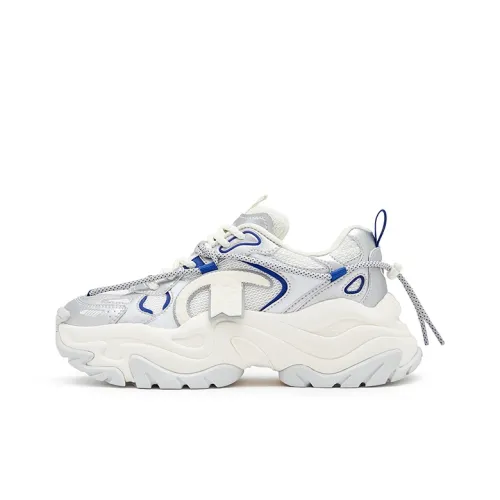 Champion Thousand Layers Y2K Обувь Низкий Топ Толстая Подошва Кроссовки Женские Серебристые