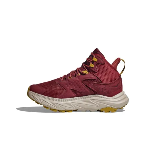 HOKA ONE ONE Anacapa Амортизаторы Slip-resistant и устойчивые к истиранию MID Топ Беговые кроссовки Мужские Темно-красный