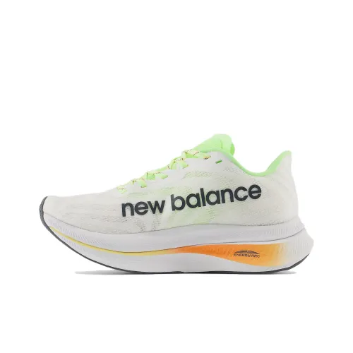 New Balance NB FuelCell SuperComp Амортизация Износостойкий Низкий Топ Беговые кроссовки Женские Белый Зеленый