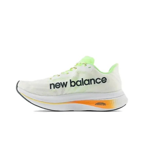 New Balance FuelCell SuperComp Trainer v2 Амортизация Износостойкий Низкий Топ Беговые кроссовки Мужские Белый Зеленый