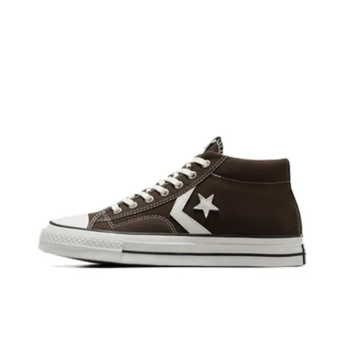 Converse Star Player 76 Canvas Shoes MID Top Black Brown Women's