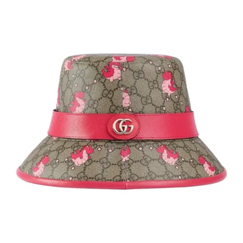 GUCCI Кожа Холст Палладий Шляпы ведра Женские Розовый