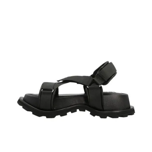 JIL SANDER Пляжные сандалии, черные, женские