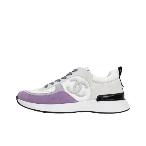 CHANEL Низкие кроссовки для занятий спортом Женские Серый Фиолетовый