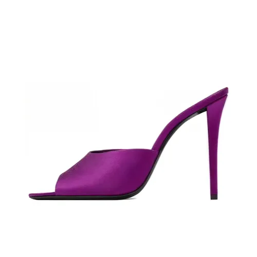 SAINT LAURENT Goldie Слипоны 11 см Женские Фиолетовый Черный