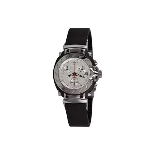 TISSOT Quartz Механизм Женские часы 33 мм Серебристый циферблат Корпус из нержавеющей стали Резиновый ремешок