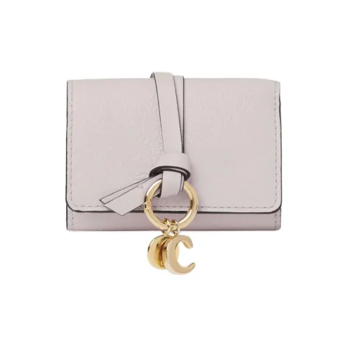 Chloe Alphabet с рельефным узором телячья кожа с глянцевым покрытием держатель для карт и кошелек маленький женский дикий серый