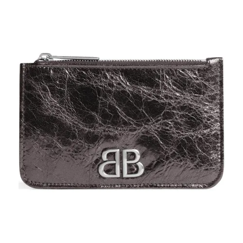 Balenciaga FLUFFY Металлизированная овечья кожа Картхолдер Женские Темно-серый