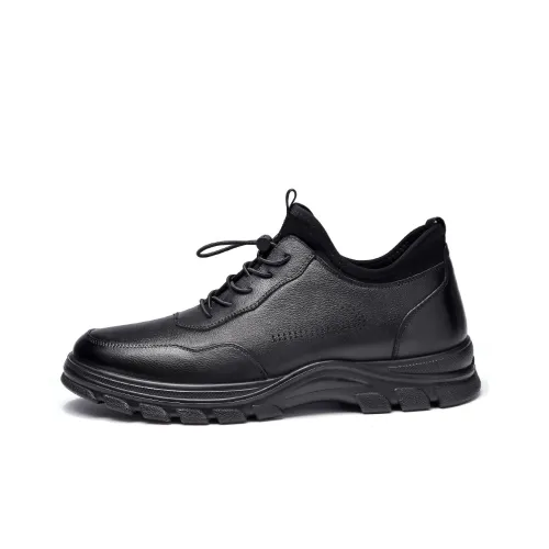 Strongman 3515 Зимняя Мужская Обувь Теплая Универсальная Повседневная Кожаная Обувь Для Юных и Модных Стилей