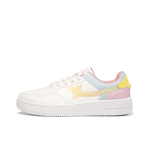 XTEP Дышащие Низкие Кроссовки для Скейтбординга Женские Бежево-Желтые