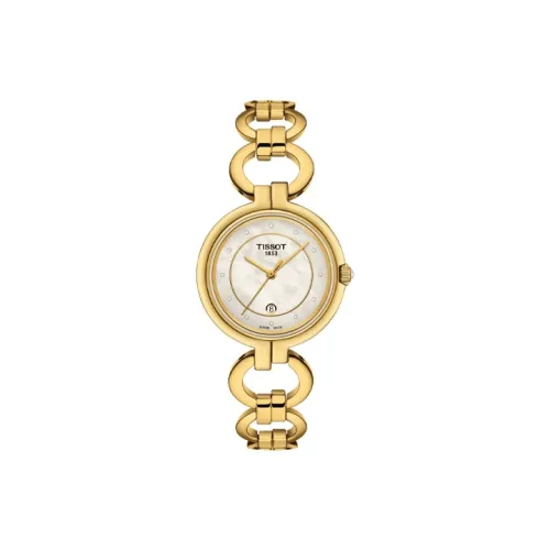 TISSOT Quartz Механизм Женские часы 30MM Жемчужная раковина Циферблат часов Цвет Нержавеющая сталь Корпус Нержавеющая сталь Ремешок