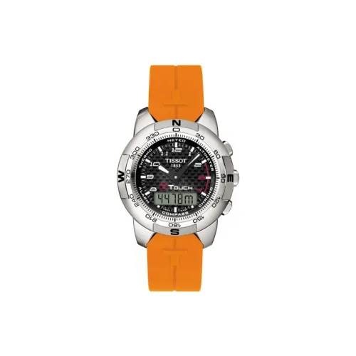 TISSOT Touchscreen Collection Кварцевый механизм Мужские часы Часы 42 мм Черный циферблат Титан Корпус часов Смольный ремешок