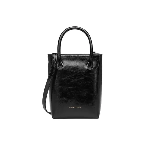 OMI Полиуретан с синтетической кожей Тоут Сумка Сумка для покупок Сумка через плечо Сумка мини Женская Черная