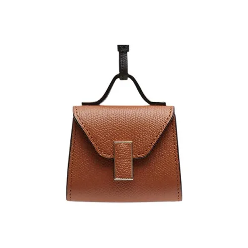 Valextra Millepunte Телячья кожа Чехол для наушников Женские Золотой Коричневый Черный