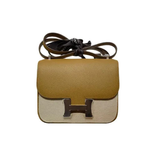 HERMES Constance Эпсомская кожа Сумка через плечо Мини Женская Коричневая