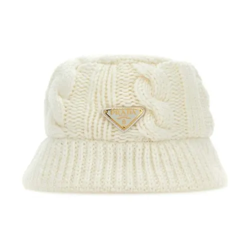 PRADA Шерсть Bucket Hats Unisex Бежевый