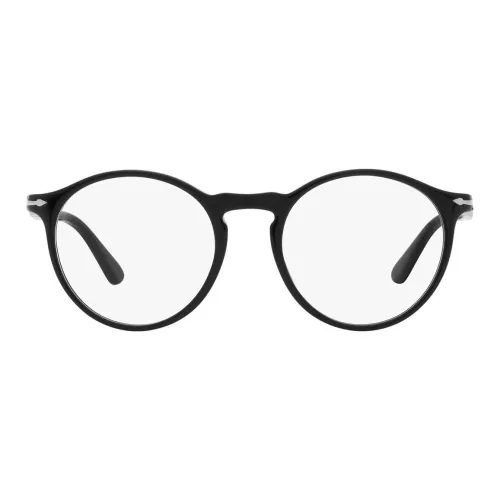 PERSOL Ацетат Круглые Оправы для Очков Унисекс Черный