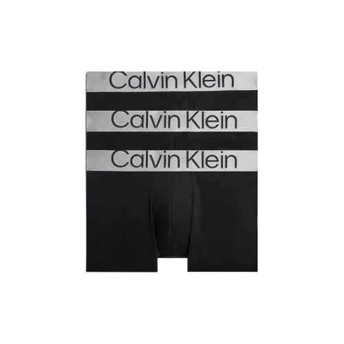 Calvin Klein 3 шт. Транкс Стальной Хлопок Мужское нижнее белье 3 шт. Черный