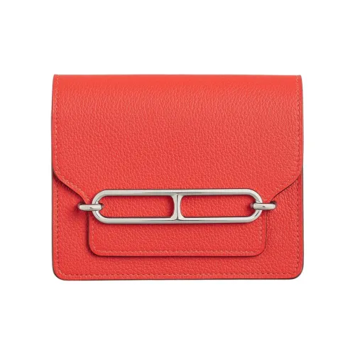 HERMES Roulis Evercolor Телячья кожа Свиной нос Клатч Бананка Кошелек Женские Field Апельсин Zanzibar Синий