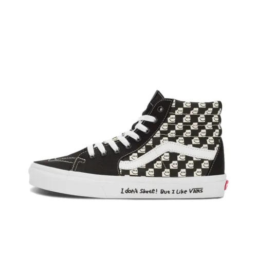 RUN x VANS SK8 Износостойкий и Легкий Высокий Топ Скейтборд Кроссовки Унисекс Черный