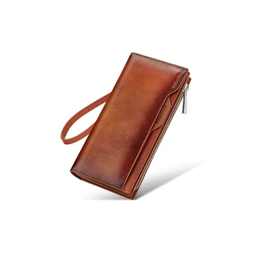 WilliamPOLO Коровья кожа Маленький клатч Держатель для карт кошелек Стандартный Мужской Желтый Коричневый Синий Серый Темный Кофейный