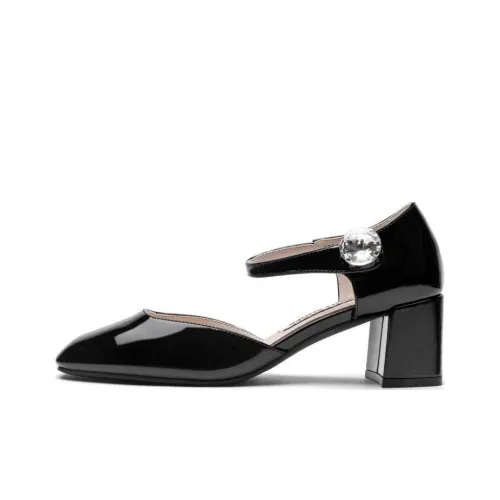 TOOMANYSHOES Луна Танго Грубый каблук Туфли Мэри Джейн 5,5 см Женские