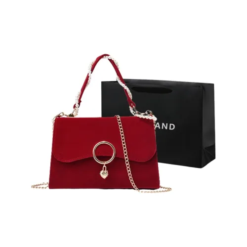 PINK·LAND Замша Одно плечо Сумка Стандартная Женская Красная