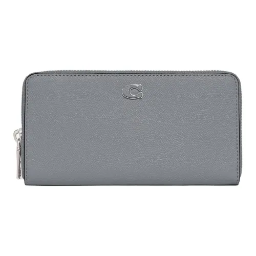 COACH Аккордеонный кошелек Холст и кожа Клатч Кошелек Мужской Светло-серый