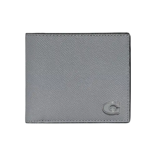 COACH Кошелек Billfold из кожи мелочь кошелек мужской серый синий