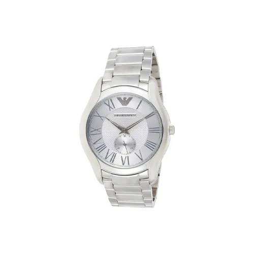 EMPORIO ARMANI Мужские часы Кварцевый механизм Ремешок из нержавеющей стали 42 мм Серебристый циферблат