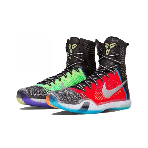 nike Kobe 10 Elite High What The Shock Absorbers Slip Resistant High Топ Баскетбольные кроссовки Мужской Несовпадающие