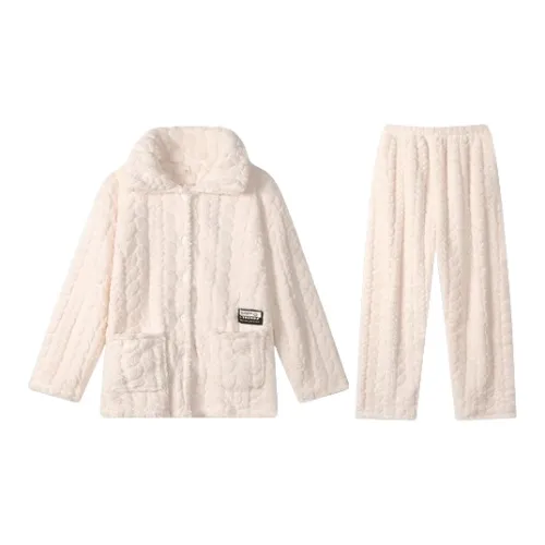 Fadaiqi Абрикосовый белый Женские Пижамные комплекты