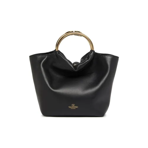 Valentino Lambskin Bucket Bag Single Shoulder Bag Small Women's Black