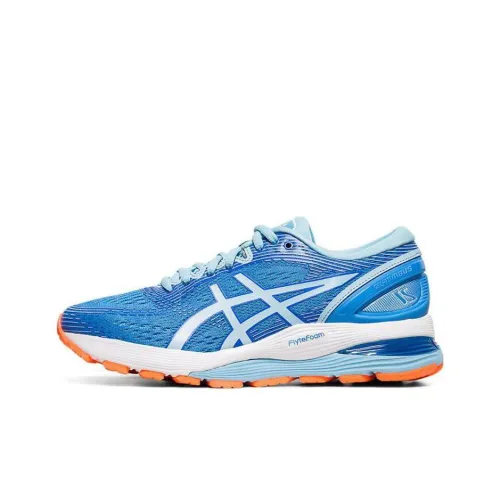 Asics Gel Nimbus 21 Low Топ Беговые кроссовки Женские Сине-белый