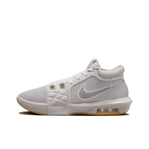 Nike LeBron Witness 8 Устойчивый к истиранию Дышащие Низкие Баскетбольные кроссовки Мужские Белые